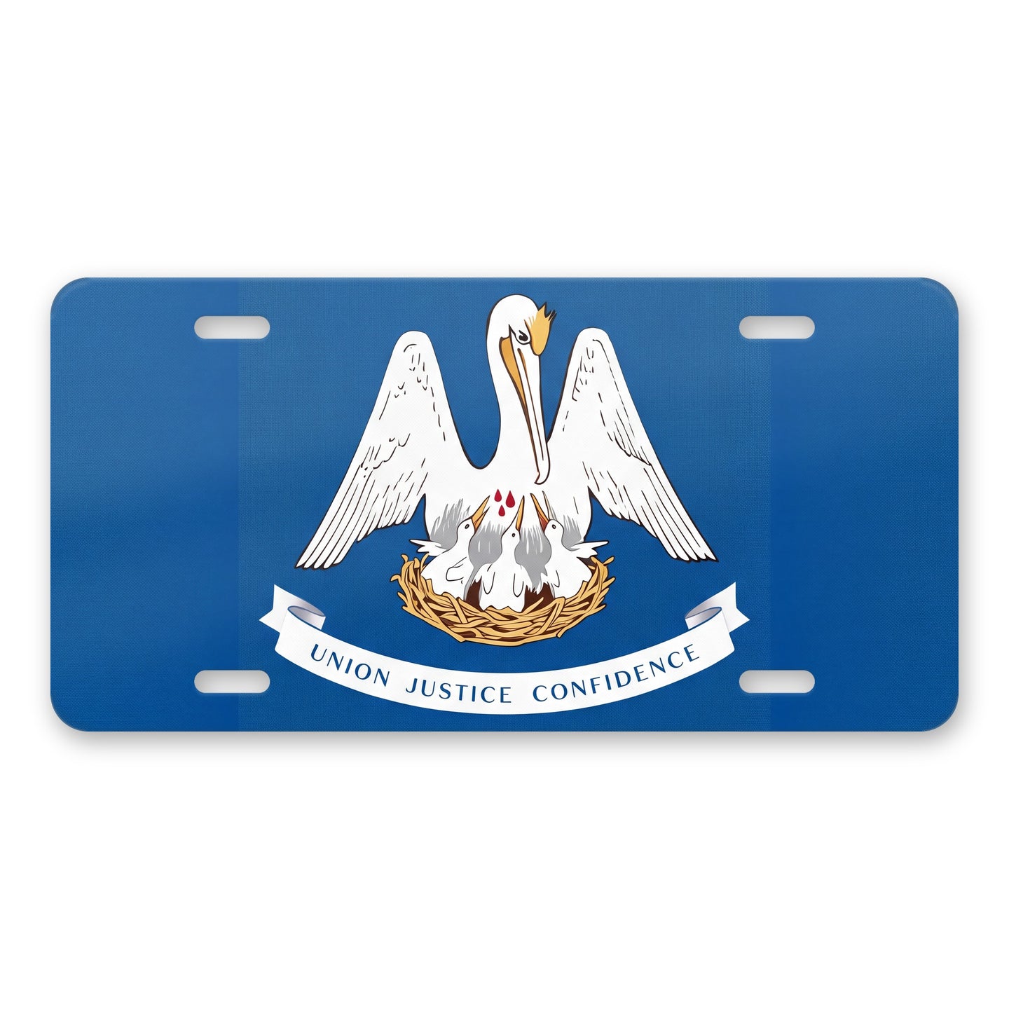Louisiana State Flag aluminum front license plate