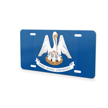 Louisiana State Flag aluminum front license plate