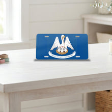 Louisiana State Flag aluminum front license plate