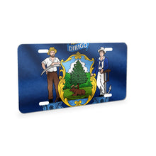 Maine State Flag aluminum front license plate