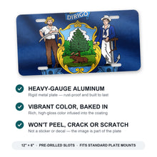 Maine State Flag aluminum front license plate