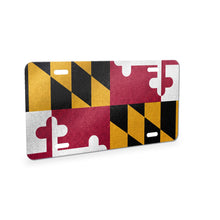 Maryland State Flag aluminum front license plate