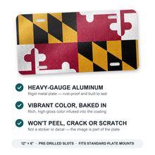 Maryland State Flag aluminum front license plate