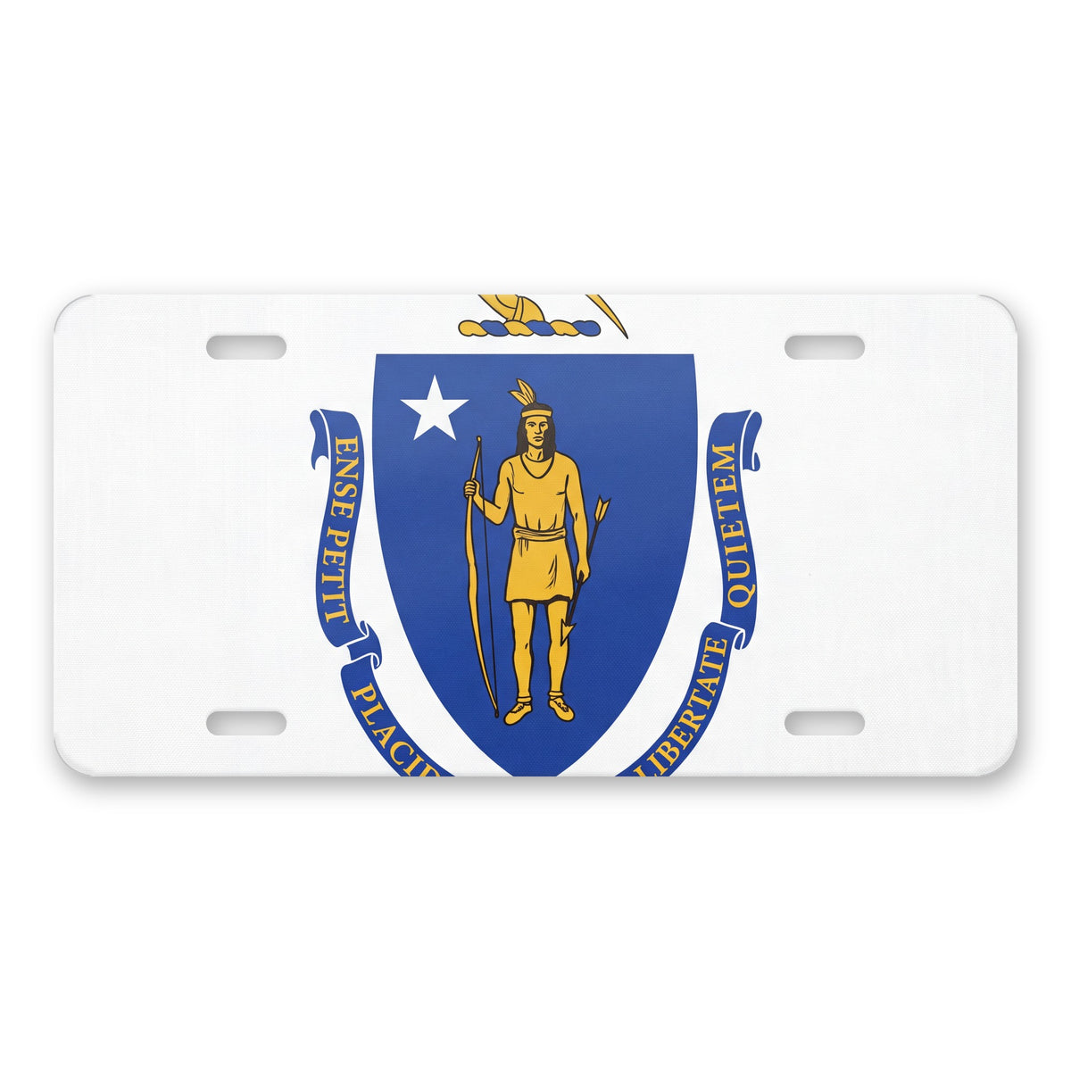 Massachusetts State Flag aluminum front license plate