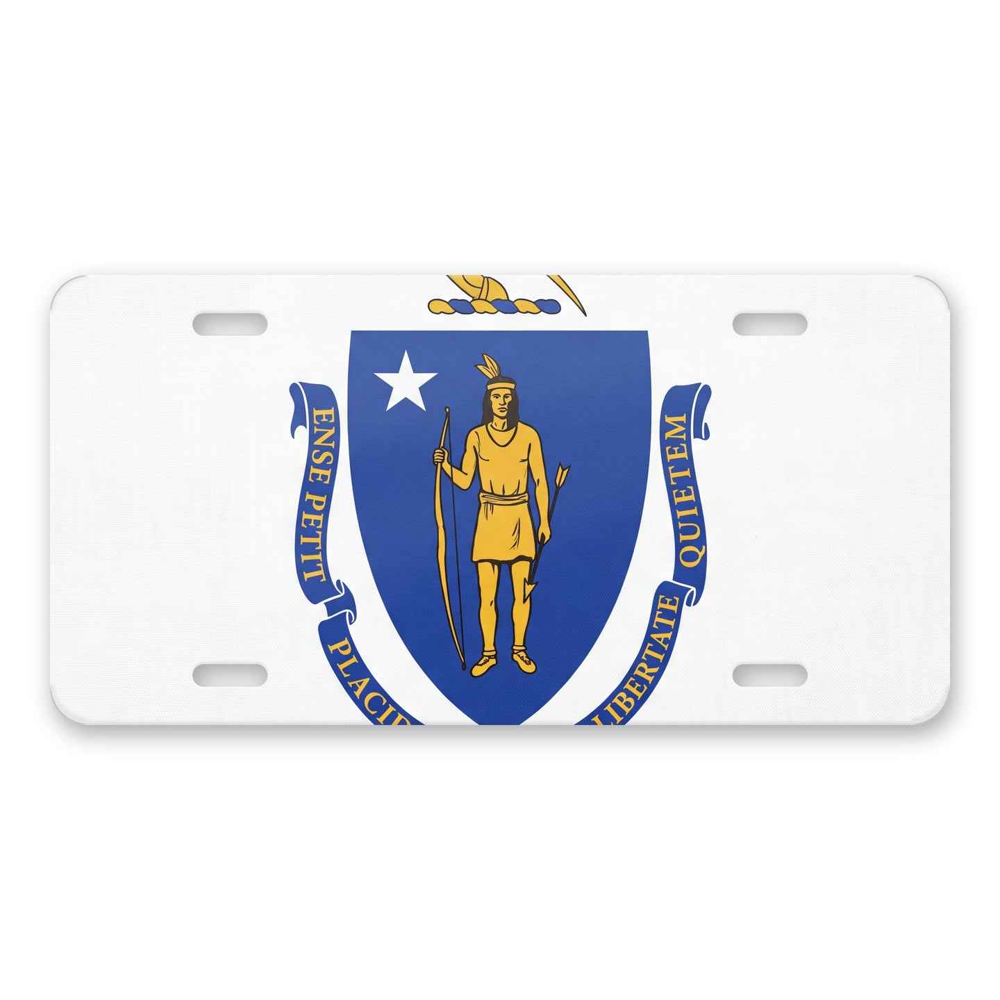 Massachusetts State Flag aluminum front license plate