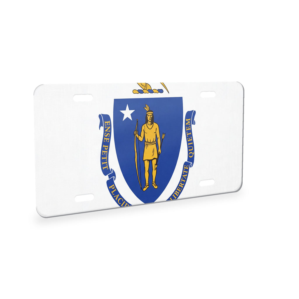 Massachusetts State Flag aluminum front license plate
