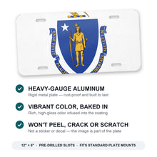 Massachusetts State Flag aluminum front license plate