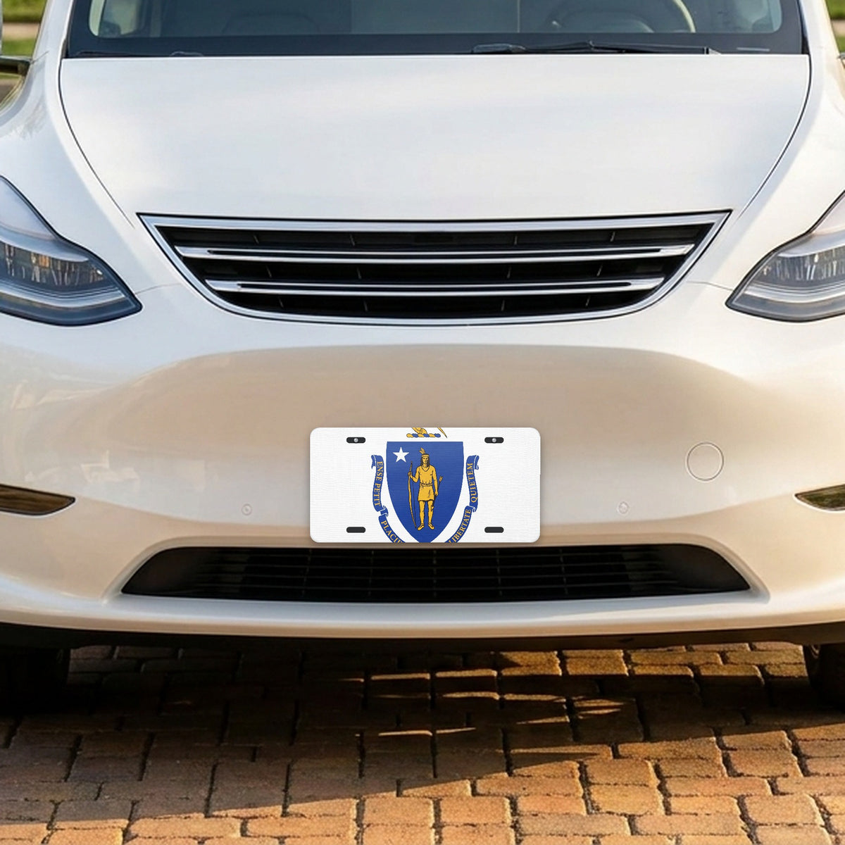 Massachusetts State Flag aluminum front license plate