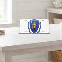 Massachusetts State Flag aluminum front license plate