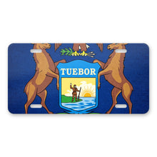 Michigan State Flag aluminum front license plate