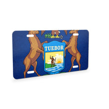 Michigan State Flag aluminum front license plate
