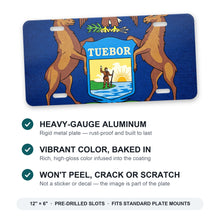 Michigan State Flag aluminum front license plate