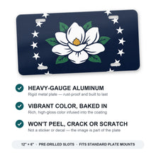 Mississippi State Flag aluminum front license plate