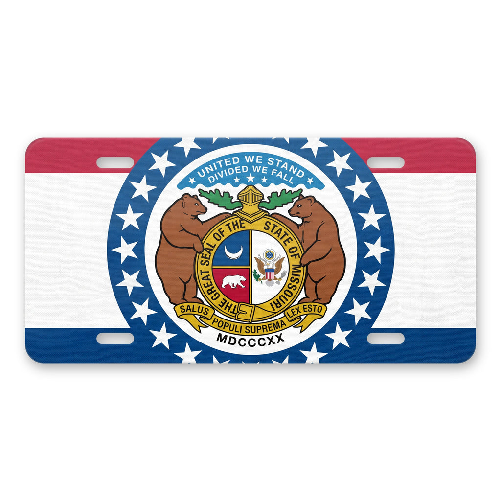 Missouri State Flag aluminum front license plate