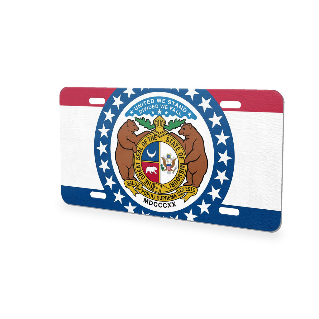 Missouri State Flag aluminum front license plate