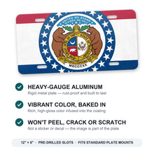 Missouri State Flag aluminum front license plate