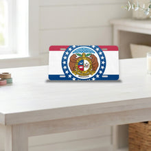 Missouri State Flag aluminum front license plate