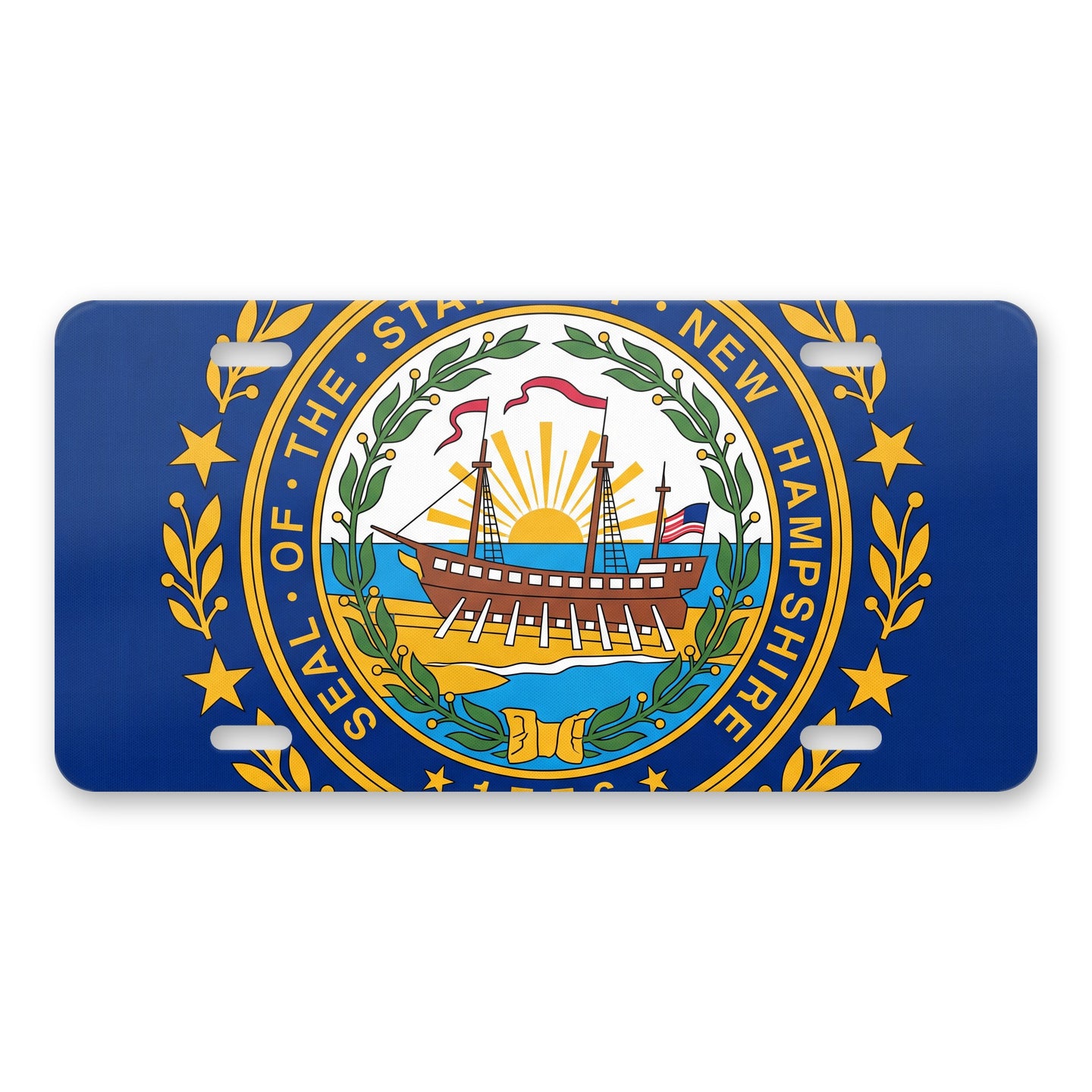 New Hampshire State Flag aluminum front license plate