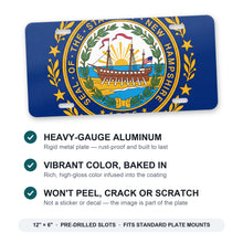New Hampshire State Flag aluminum front license plate
