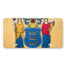 New Jersey State Flag aluminum front license plate