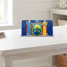 New York State Flag aluminum front license plate