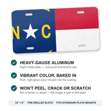 North Carolina State Flag aluminum front license plate