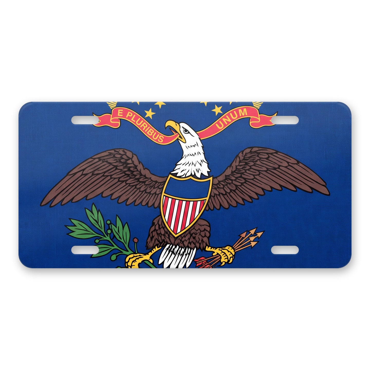 North Dakota State Flag aluminum front license plate
