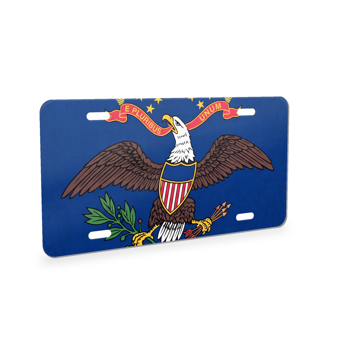North Dakota State Flag aluminum front license plate