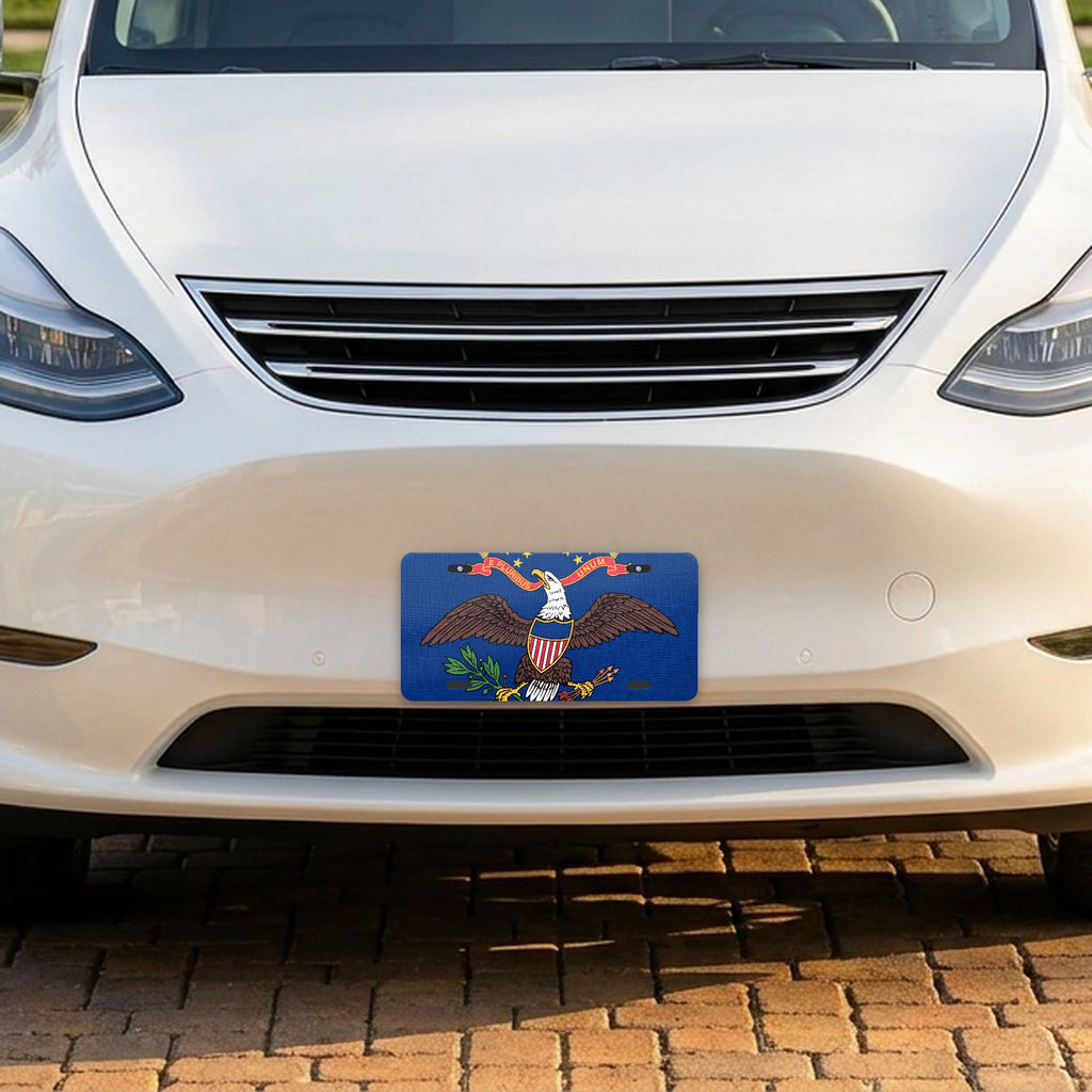 North Dakota State Flag aluminum front license plate