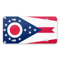 Ohio State Flag aluminum front license plate