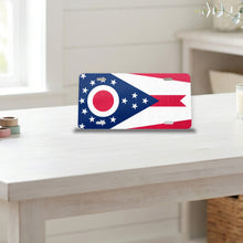 Ohio State Flag aluminum front license plate