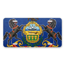 Pennsylvania State Flag aluminum front license plate