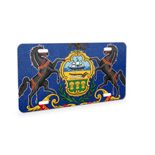 Pennsylvania State Flag aluminum front license plate