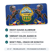 Pennsylvania State Flag aluminum front license plate