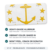 Rhode Island State Flag aluminum front license plate