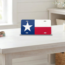 Texas State Flag aluminum front license plate