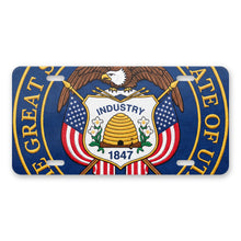 Utah State Flag aluminum front license plate