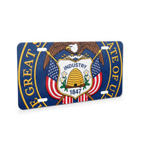 Utah State Flag aluminum front license plate