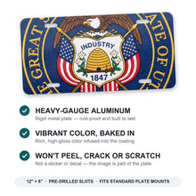 Utah State Flag aluminum front license plate