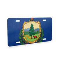 Vermont State Flag aluminum front license plate