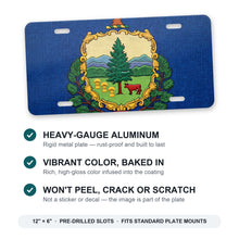 Vermont State Flag aluminum front license plate