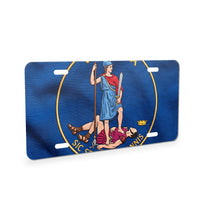 Virginia State Flag aluminum front license plate