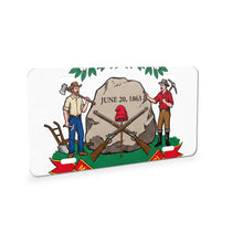 West Virginia State Flag aluminum front license plate