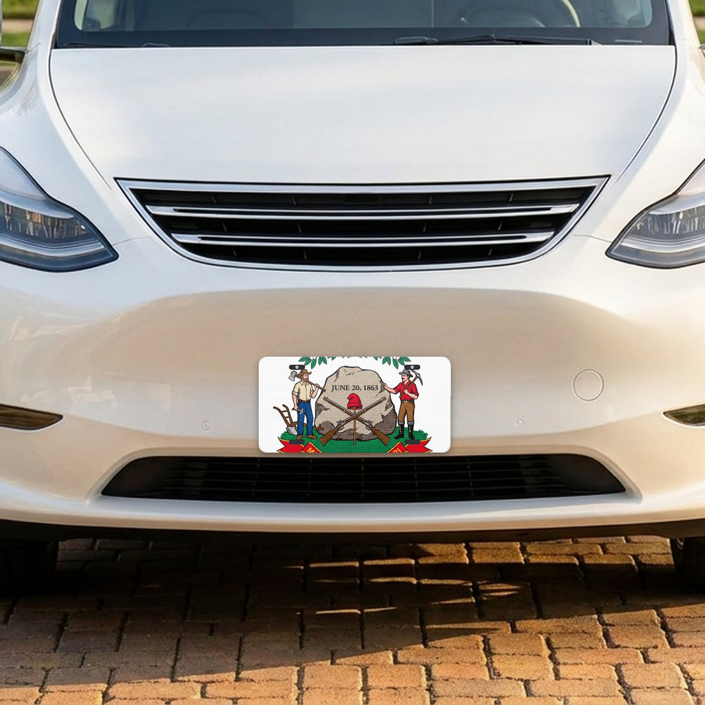 West Virginia State Flag aluminum front license plate