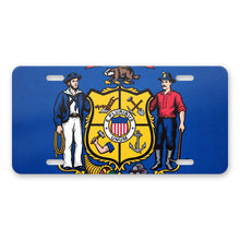 Wisconsin State Flag aluminum front license plate