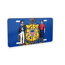 Wisconsin State Flag aluminum front license plate