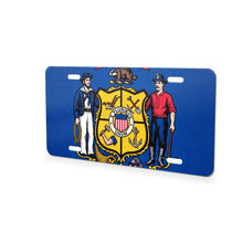 Wisconsin State Flag aluminum front license plate