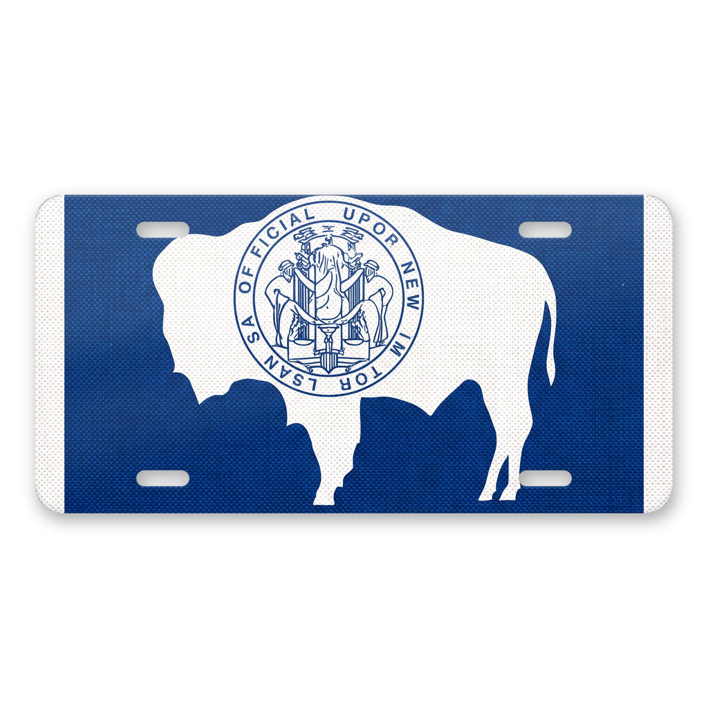 Wyoming State Flag aluminum front license plate