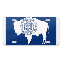 Wyoming State Flag aluminum front license plate