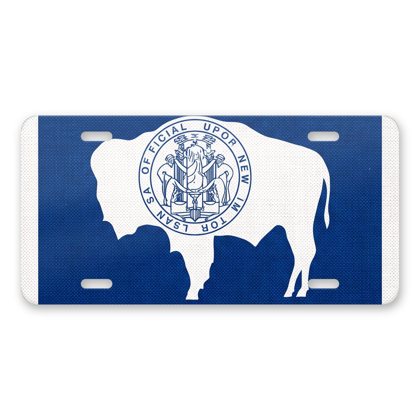 Wyoming State Flag aluminum front license plate